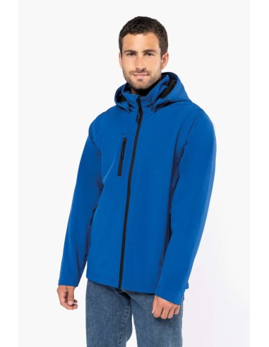 K-KA422-UNISEX 3-LAYER SOFTSHELL HOODED JACKET WITH REMOVABLE SLEEVES